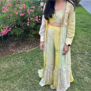 Yellow Floral Two-Piece Outfit